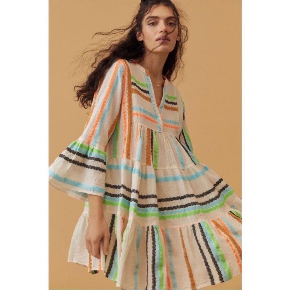 Anthropologie Devotion Twins Embroidered Ella Tunic Dress
